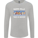 Funny Equestrian Horse Pills Mens Long Sleeve T-Shirt Sports Grey