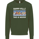 Funny Equestrian Horse Pills Mens Sweatshirt Jumper Forest Green
