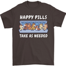 Funny Equestrian Horse Pills Mens T-Shirt 100% Cotton Dark Chocolate