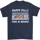 Funny Equestrian Horse Pills Mens T-Shirt 100% Cotton Navy Blue