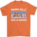 Funny Equestrian Horse Pills Mens T-Shirt 100% Cotton Orange