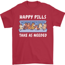Funny Equestrian Horse Pills Mens T-Shirt 100% Cotton Red