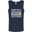 Funny Equestrian Horse Pills Mens Vest Tank Top Navy Blue