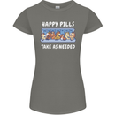 Funny Equestrian Horse Pills Womens Petite Cut T-Shirt Charcoal