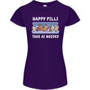 Funny Equestrian Horse Pills Womens Petite Cut T-Shirt Purple