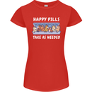 Funny Equestrian Horse Pills Womens Petite Cut T-Shirt Red