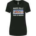 Funny Equestrian Horse Pills Womens Wider Cut T-Shirt Black