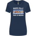 Funny Equestrian Horse Pills Womens Wider Cut T-Shirt Navy Blue