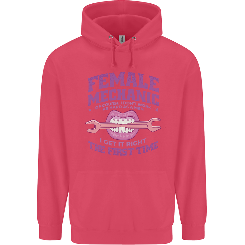 Funny Female Mechanic Childrens Kids Hoodie Heliconia