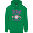 Funny Female Mechanic Childrens Kids Hoodie Irish Green