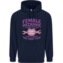 Funny Female Mechanic Childrens Kids Hoodie Navy Blue