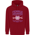 Funny Female Mechanic Childrens Kids Hoodie Red