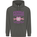 Funny Female Mechanic Childrens Kids Hoodie Storm Grey