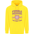 Funny Female Mechanic Childrens Kids Hoodie Yellow