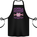 Funny Female Mechanic Cotton Apron 100% Organic Black