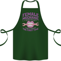 Funny Female Mechanic Cotton Apron 100% Organic Forest Green