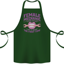 Funny Female Mechanic Cotton Apron 100% Organic Forest Green