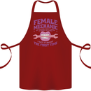 Funny Female Mechanic Cotton Apron 100% Organic Maroon