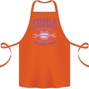 Funny Female Mechanic Cotton Apron 100% Organic Orange