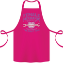 Funny Female Mechanic Cotton Apron 100% Organic Pink