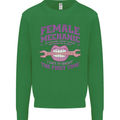 Funny Female Mechanic Kids Sweatshirt Jumper Irish Green