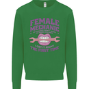 Funny Female Mechanic Kids Sweatshirt Jumper Irish Green