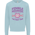 Funny Female Mechanic Kids Sweatshirt Jumper Light Blue