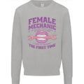 Funny Female Mechanic Kids Sweatshirt Jumper Sports Grey