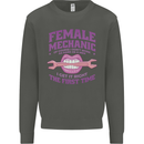 Funny Female Mechanic Kids Sweatshirt Jumper Storm Grey