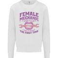 Funny Female Mechanic Kids Sweatshirt Jumper White