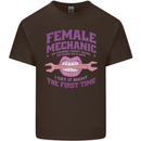 Funny Female Mechanic Kids T-Shirt Childrens Chocolate