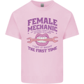Funny Female Mechanic Kids T-Shirt Childrens Light Pink