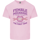 Funny Female Mechanic Kids T-Shirt Childrens Light Pink