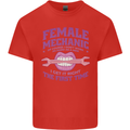 Funny Female Mechanic Kids T-Shirt Childrens Red