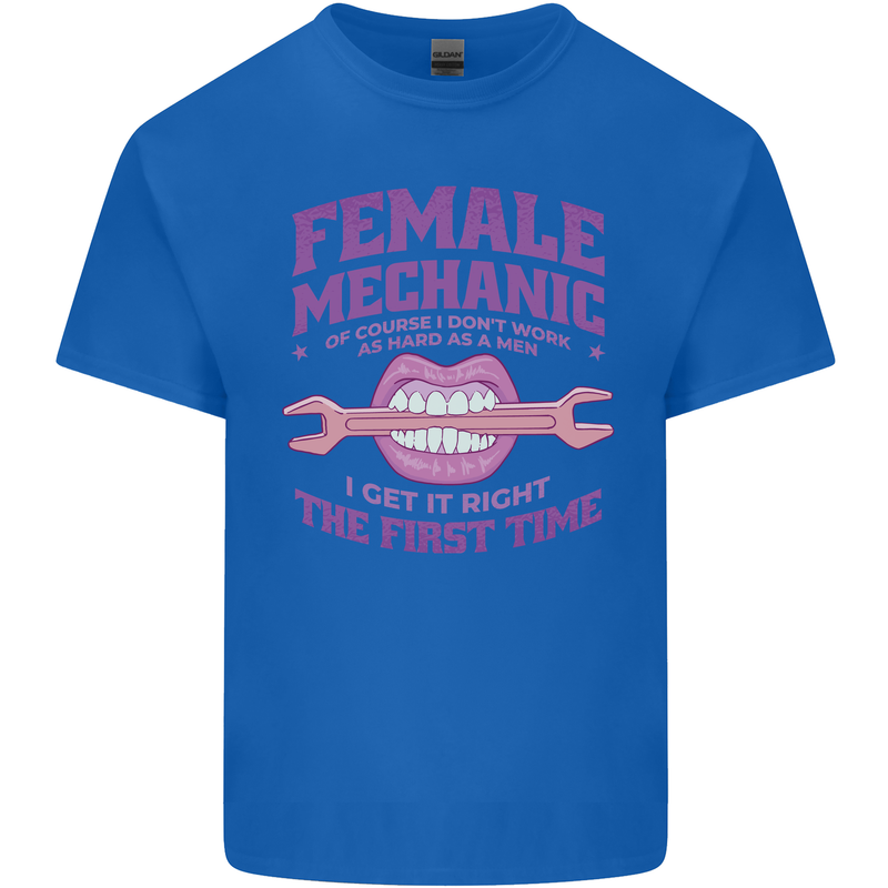 Funny Female Mechanic Kids T-Shirt Childrens Royal Blue