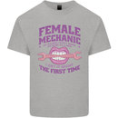 Funny Female Mechanic Kids T-Shirt Childrens Sports Grey