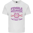 Funny Female Mechanic Kids T-Shirt Childrens White