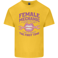 Funny Female Mechanic Kids T-Shirt Childrens Yellow