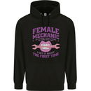 Funny Female Mechanic Mens 80% Cotton Hoodie Black
