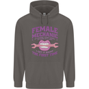 Funny Female Mechanic Mens 80% Cotton Hoodie Charcoal