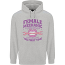 Funny Female Mechanic Mens 80% Cotton Hoodie Sports Grey