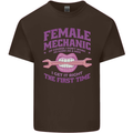 Funny Female Mechanic Mens Cotton T-Shirt Tee Top Dark Chocolate