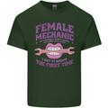 Funny Female Mechanic Mens Cotton T-Shirt Tee Top Forest Green
