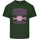 Funny Female Mechanic Mens Cotton T-Shirt Tee Top Forest Green