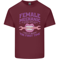 Funny Female Mechanic Mens Cotton T-Shirt Tee Top Maroon