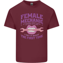 Funny Female Mechanic Mens Cotton T-Shirt Tee Top Maroon