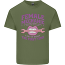 Funny Female Mechanic Mens Cotton T-Shirt Tee Top Military Green