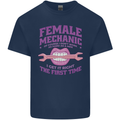 Funny Female Mechanic Mens Cotton T-Shirt Tee Top Navy Blue