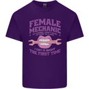 Funny Female Mechanic Mens Cotton T-Shirt Tee Top Purple