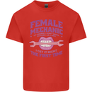Funny Female Mechanic Mens Cotton T-Shirt Tee Top Red